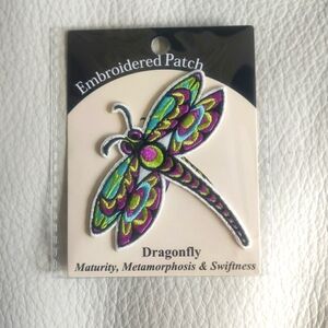 'Dragonfly' 2.5" Embroidered Patch Indigenous Design by Angela Kimble